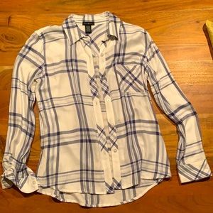 Max & Mia Long Sleeve Button Down Plaid Shirt